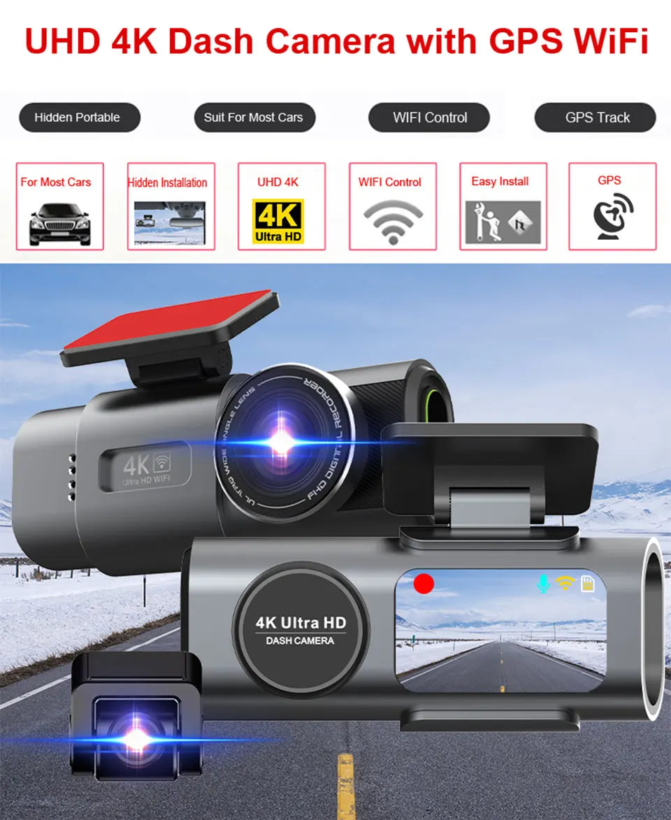 Dashcam 4K UHD Acceo B53P – Capteur Sony, Vision Nocturne, WiFi, GPS, Surveillance 24H