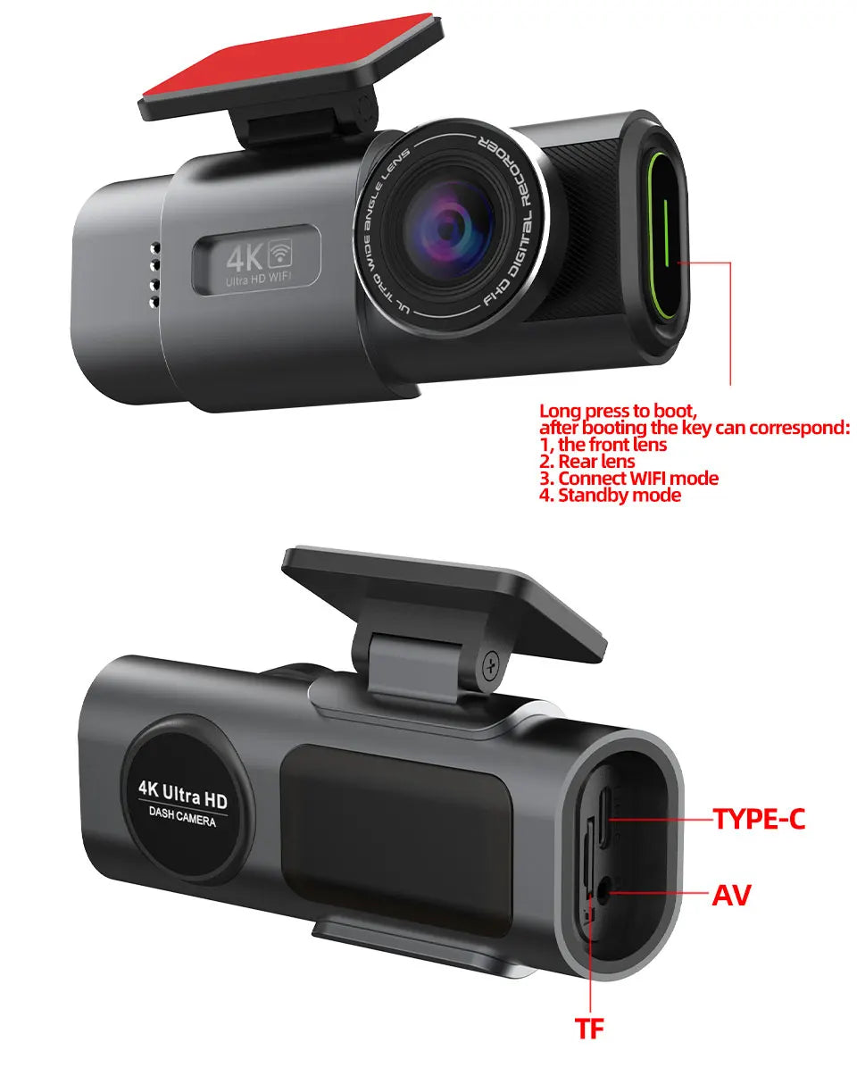 Dashcam 4K UHD Acceo B53P – Capteur Sony, Vision Nocturne, WiFi, GPS, Surveillance 24H
