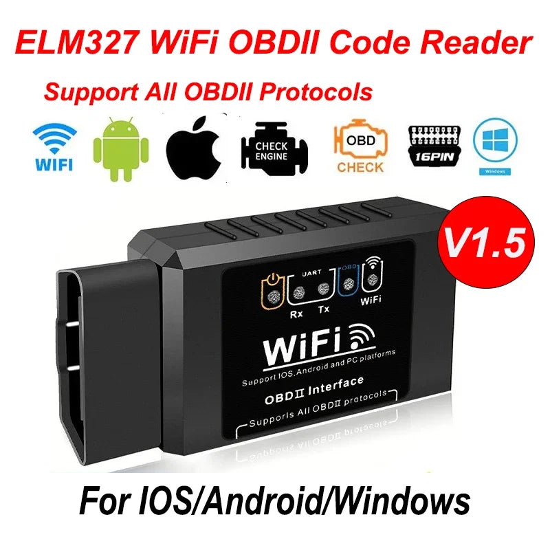 Lecteur de Code OBD2 WiFi ELM327 – Diagnostic Voiture iOS & Android, Compatible Tous Véhicules