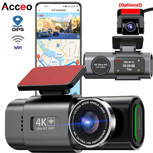 Dashcam 4K UHD Acceo B53P – Capteur Sony, Vision Nocturne, WiFi, GPS, Surveillance 24H
